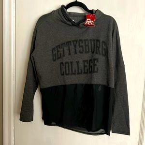 Gettysburg college sweatshirt crop with sheer bottom size small NWT
